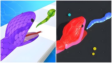 Snake Run Race 3D vs Snake Clash.io - (All Levels, ASMR Game), New Update