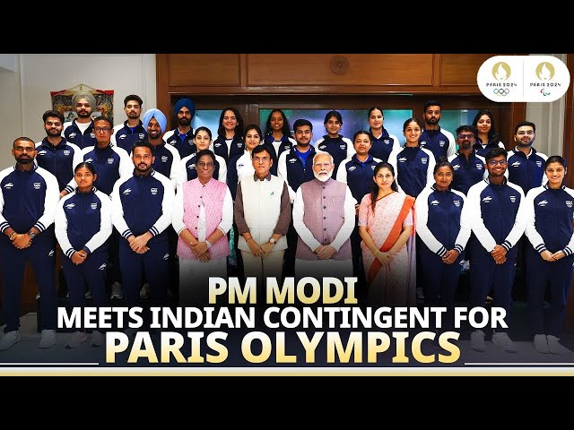 PM Modi met the Indian sportspersons before they left for Paris