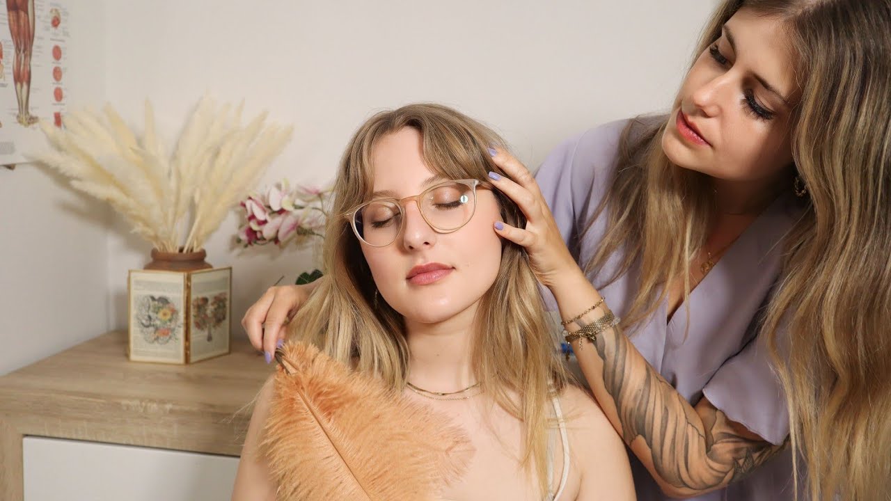 ASMR [Real Person] Skin Tracing | Hair Play & Head Massage | VOICE OVER 🤯 Massage deutsch german