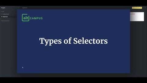 Types of Selectors - Type, Class, and ID selector | CSS
