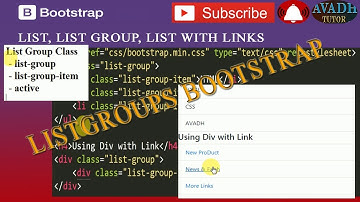 list group in bootstrap || how to implement list group in bootstrap || avadh tutor