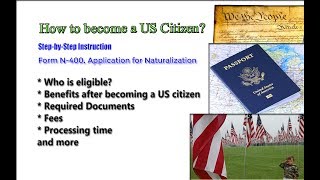 Submitting n-400 naturalization form is the final phase of your
journey to become a us citizen. this video covers step by instruction
on how fill out...