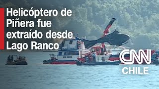 Thumbnail for Extraen helicóptero de Sebastián Piñera desde el Lago Ranco: Tenía una de sus aspas rotas