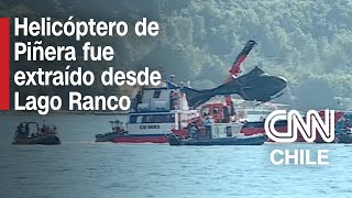 Extraen helicóptero de Sebastián Piñera desde el Lago Ranco: Tenía una de sus aspas rotas image