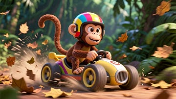 Monkey Toy Car Race 🐒🚗🏎️ | Fun Kids Story | Learn Animals, Vehicles & Colors