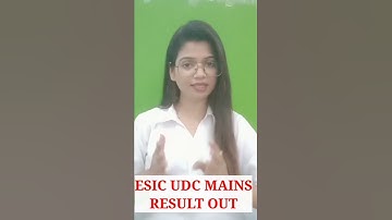 ESIC UDC MAINS RESULT OUT