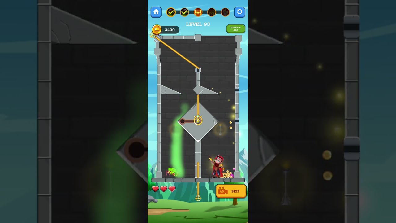 Hero Rescue Lvl 93 gameplay (iOS Android)