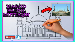 Tutorial Cara Menggambar Masjid | Belajar Menggambar |Masjid Baitul Muttaqin