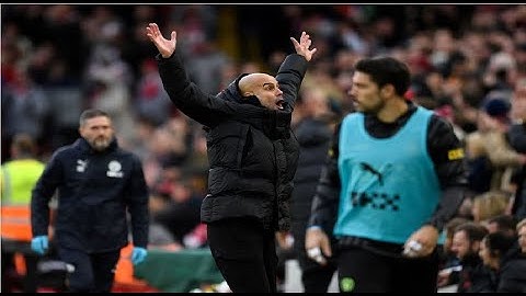 لقطة طريفة في مباراة ليفربول ومانشستر سيتي تفاعل جوارديولا مع جماهير ليفربول بعد الغاء هدف السيتي