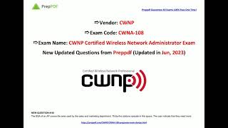 Jun, 2023 Preppdf Cwna-108 Pdf Dumps And Cwna-108 Exam Questions Q68-Q83