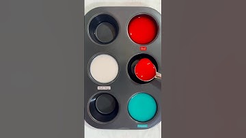 Guess the Color | Red + turquoise + blush beige #colormixing #amazing