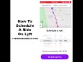 How To Schedule A Ride On Lyft