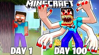 I Survived 100 Days As Blood Herobrine In Hardcore Minecraft!