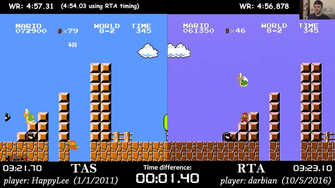 krab Situatie tot nu Super Mario Bros. TAS vs. RTA former World Record (4:56.878 by darbian) -  YouTube