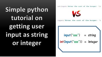 Simple Tutorial Python getting user input as string or int #input() #int() #python #string
