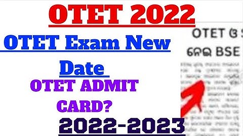 OTET 2022|EXAM DATE & ADMIT CARD|IMPORTANT NOTIFICATION|MUST CHECK @vidwanclasses2137  #OTET