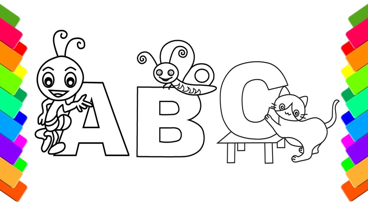 How to draw simple pictures ABC Alphabet for kids YouTube