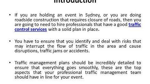 Good Traffic Management Plan - 4 Aspects