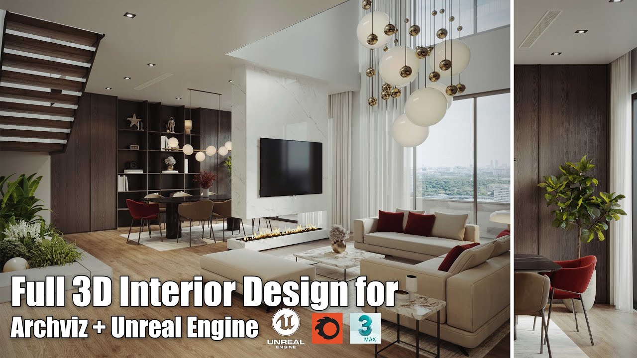 Modern Interior Design | 3ds Max + Corona Renderer + Unreal Engine 5.5 ...