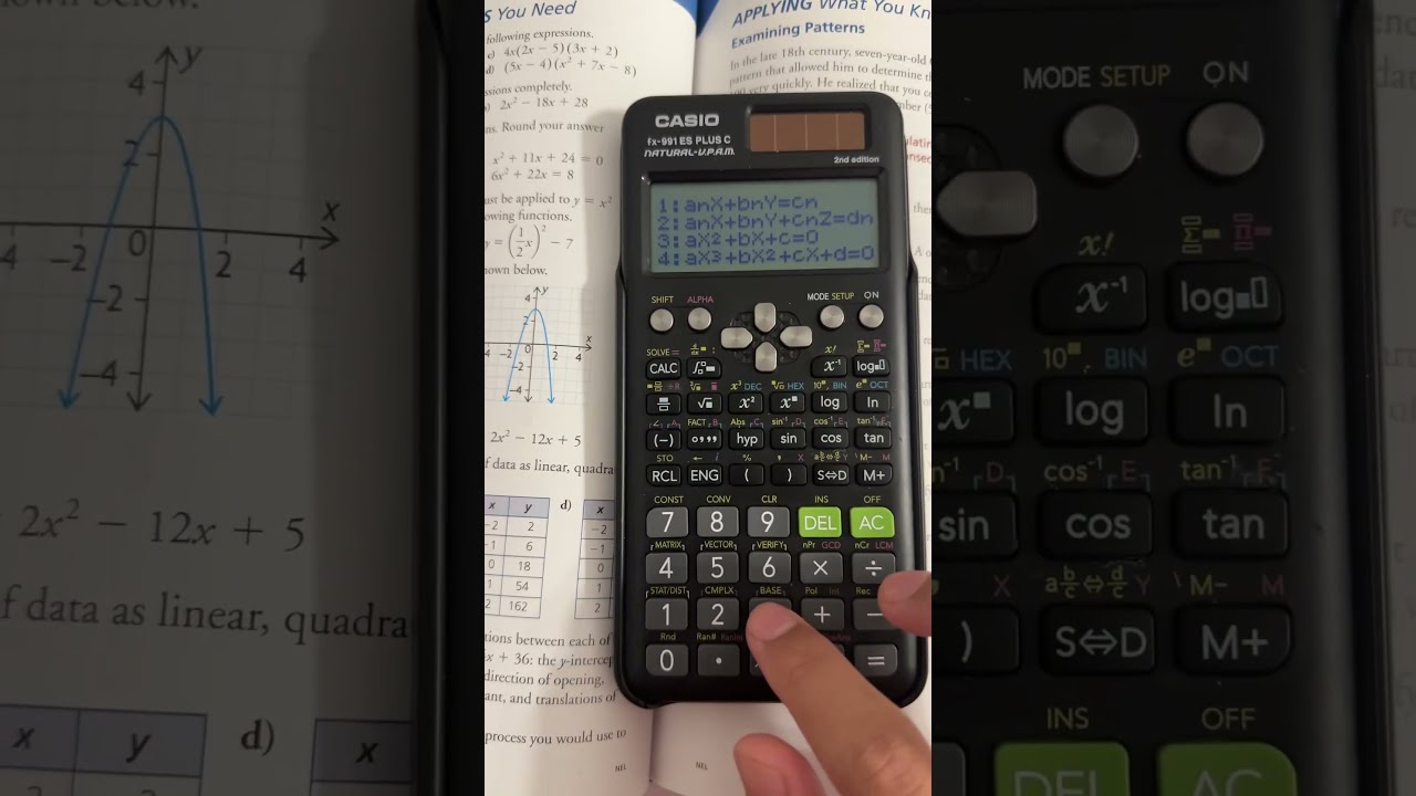 How To Solve Quadratic Equation On Casio FX 991 ES Plus C Math Mathematics Maths Mathstricks