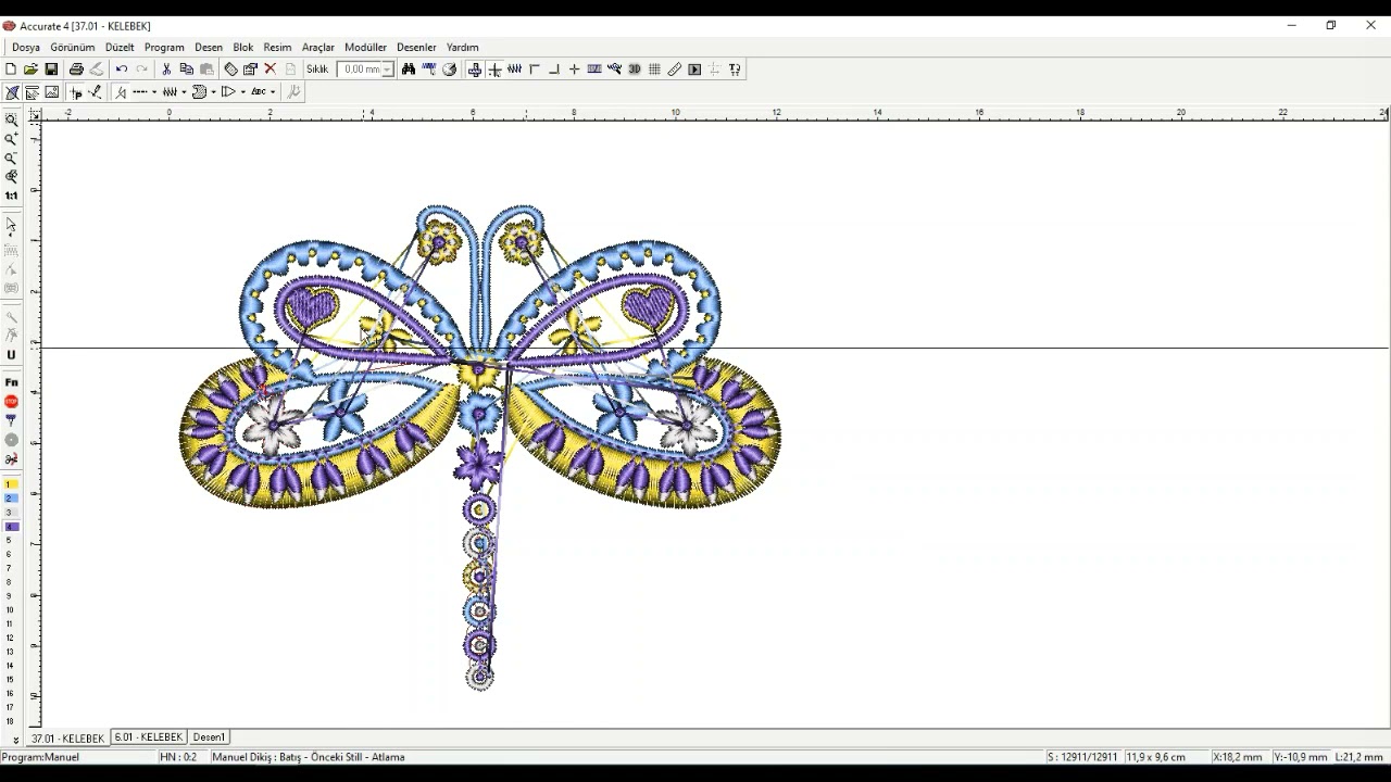 Desen Tasarımı- Accurate 4 / Deseni İşlemeye  Hazırlama Kaydetme