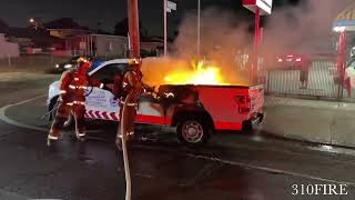 LAFD Light Force 64 AAA Pickup Truck Fire | SOUTH LA, CA