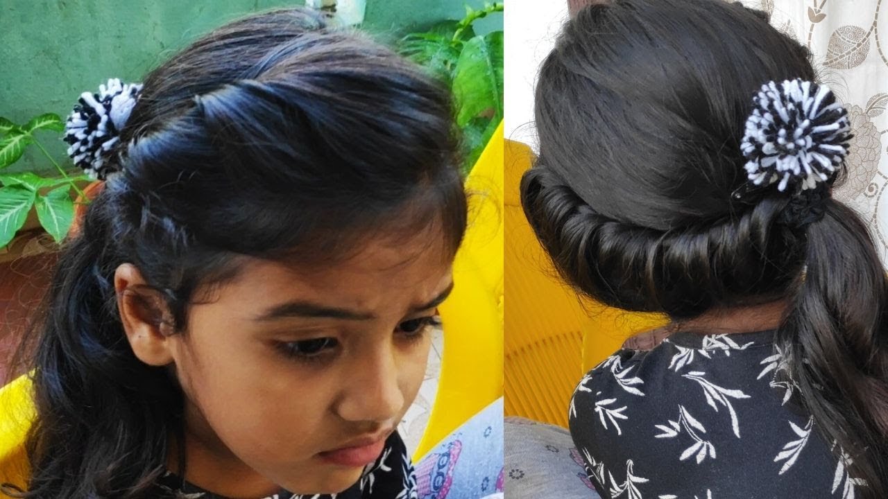 Party wear hairstyle for kids, short hair | easy and fashionable hairstyle  - YouTube
