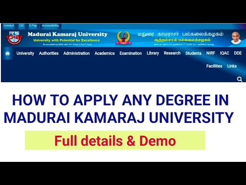 How to apply for any degree in madurai kamaraj University #mku #dde