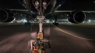 Long Push And Start, Boeing 777-200, Tug View POV, Gatwick Stand 13
