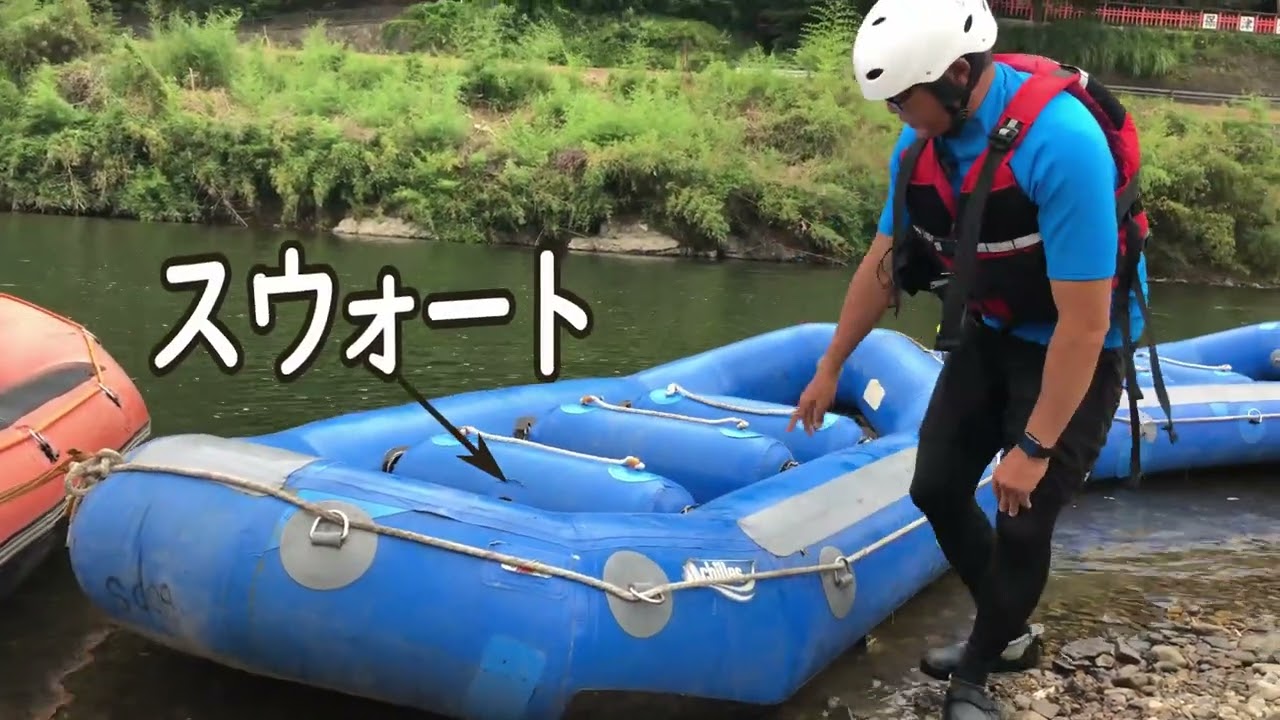 手漕ぎラフトボートはどちらが前？（名称と各機能） - YouTube