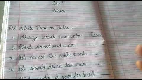 True or False    (Ch- 4  Water ) Class 1,    EVS