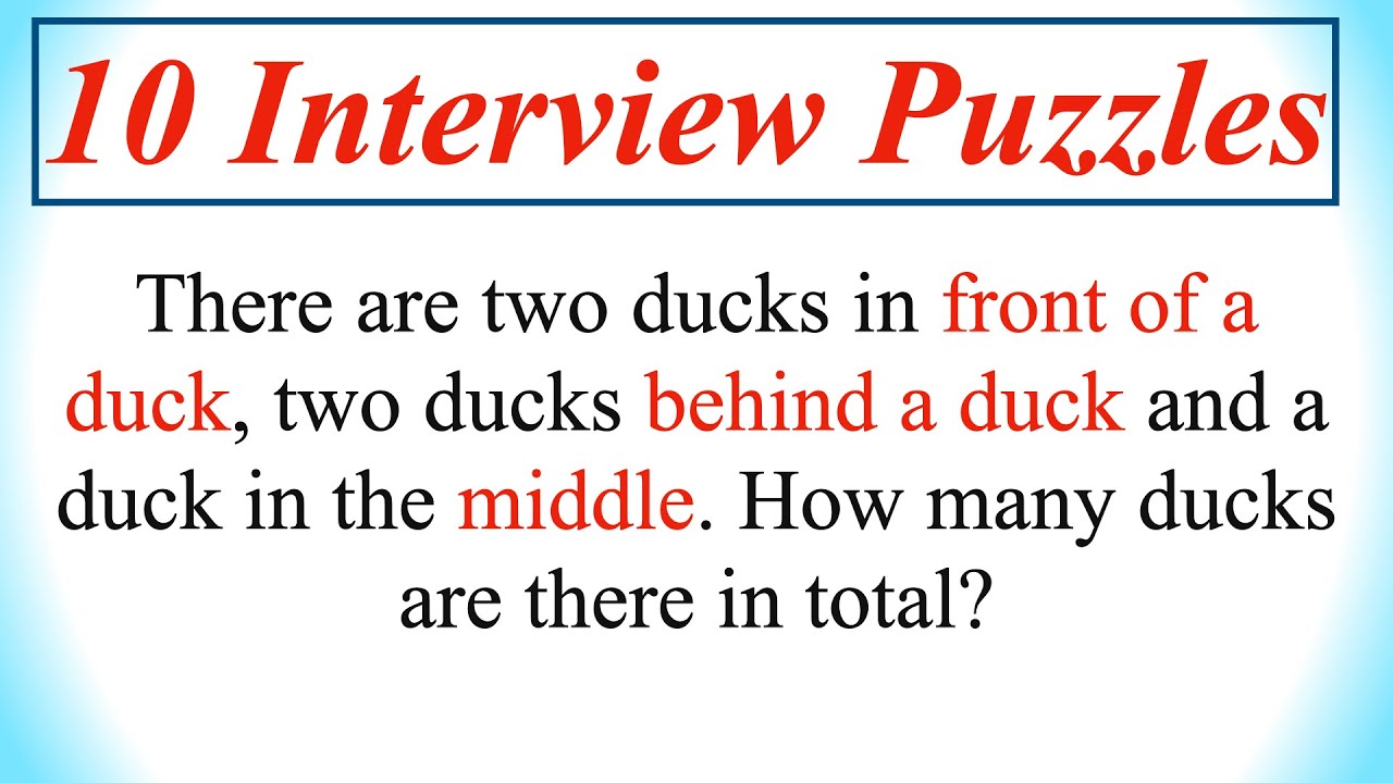 problem solving riddle interview questions