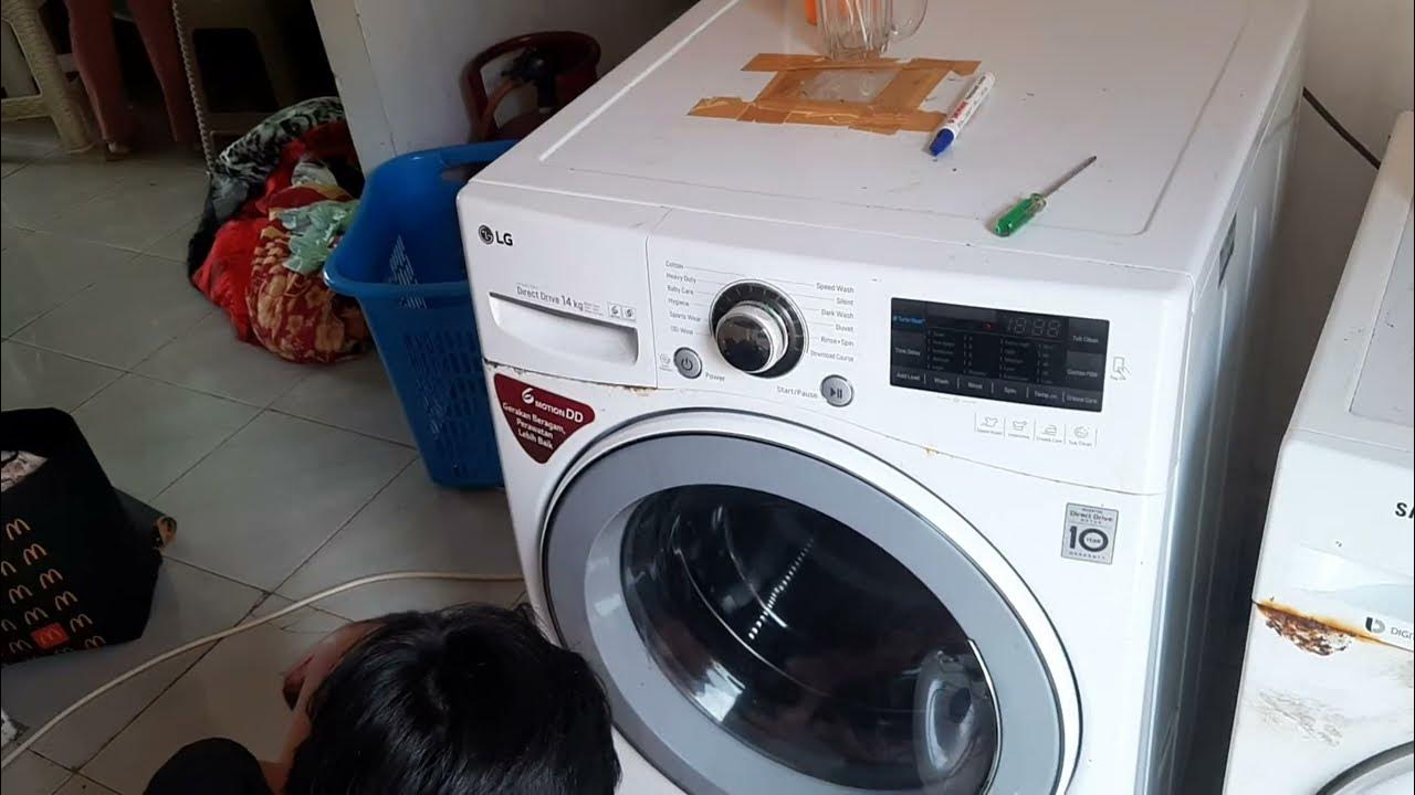 CARA MEMBUKA PINTU MESIN CUCI LG FRONT LOADING YANG TERKUNCI - YouTube