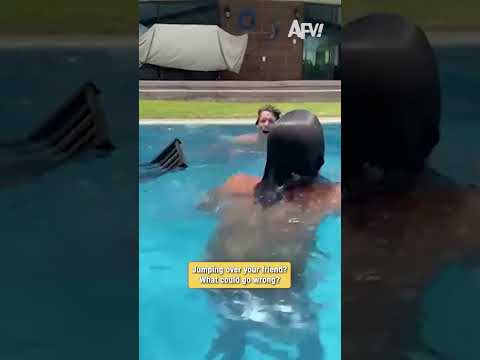 Trying to jump over friends in the pool gone wrong 🫢 #fail #funny 1 Trying to jump over friends in the pool gone wrong 🫢 #fail #funny