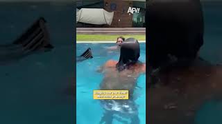 Trying to jump over friends in the pool gone wrong 🫢 #fail #funny