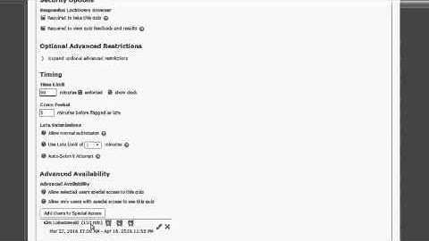Modifying a quiz in D2L to grant special release conditions for a student
