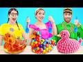 NEW 123 GO! Rich Vs Poor Vs Giga Rich Food Challenge! Awesome Cooking Ideas And Hacks
