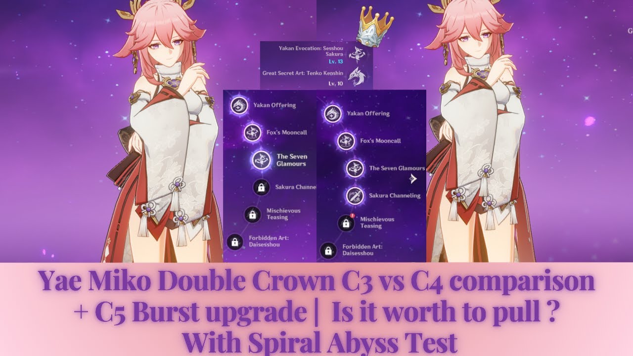 Napisz Krótki List Do świętego Mikołaja Yae Miko Double Crown C3 vs C4 comparison + C5 Burst upgrade | Is it