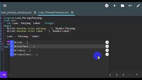 membuat luas persegi panjang - Pascal