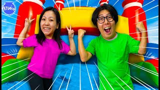 BIGGEST Bounce House Obstacle Course CHALLENGE!