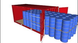 Cordstrap Product | QuickLash® 105.2 SH (SnapHook) – Application of steel drums in a 20ft container