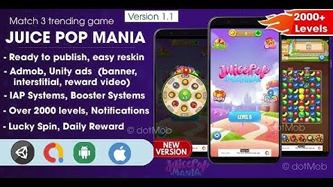 Juice Pop Mania - Match 3 Game Unity Project