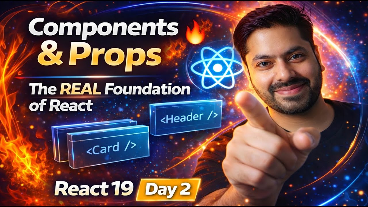 Components & Props 🔥 The REAL Foundation of React | React 19 Day 2