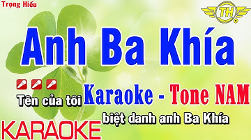 Karaoke Anh Ba Khía Tone Nam | Nhạc Sống | anh 3 khía karaoke beat nam