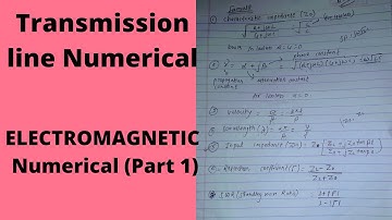 Electromagnetics Numerical :Transmission line numerical | (part 1) | or lossless numerical in Nepali