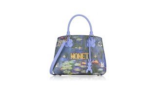 Louis Vuitton Montaigne Handbag Limited Edition Jeff Koons Monet Print  Canvas Mm Auction