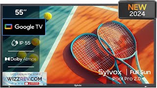 SYLVOX Outdoor TV 55 inch Waterproof Smart TV 2000nits Full Sun TV 4K