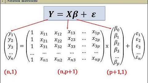 Modèle de régression linéaire multiple : Notation matricielle
