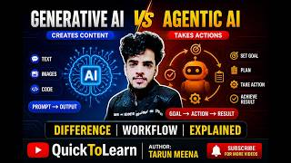Generative AI vs Agentic AI 🤯 | Difference + Workflow Explained (In 5 Minutes)  #GenerativeAI #AI