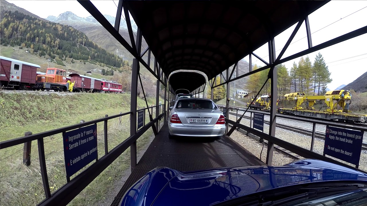 Swiss Alps Car Train near Furka Pass YouTube